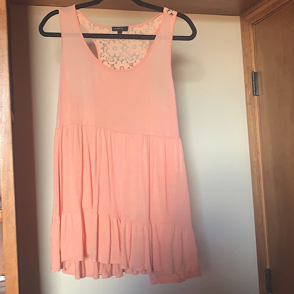 Peach tiered dress